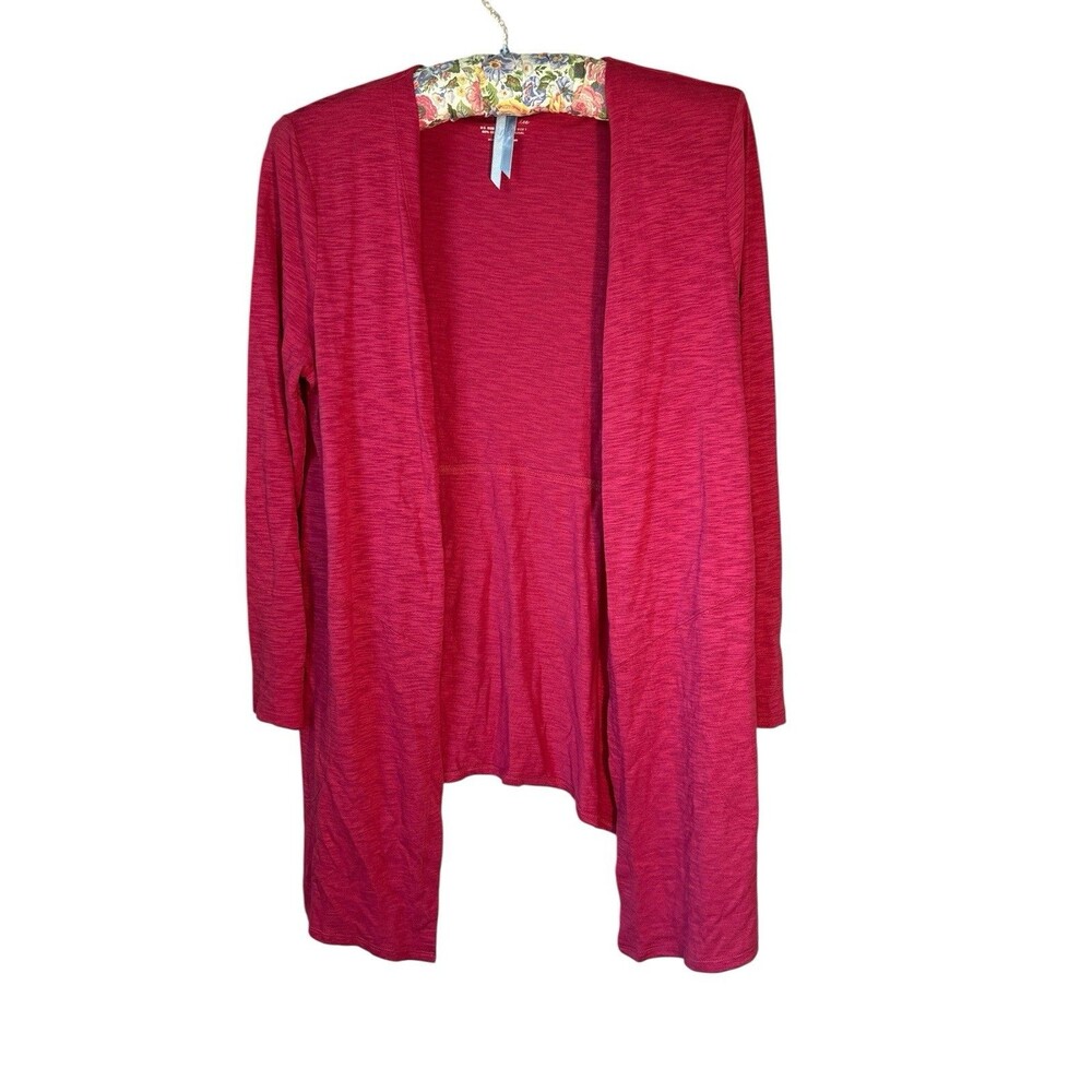 Chico's Womens Open Front Cardigan Heathered Red The Ultimate Tee medium Staple